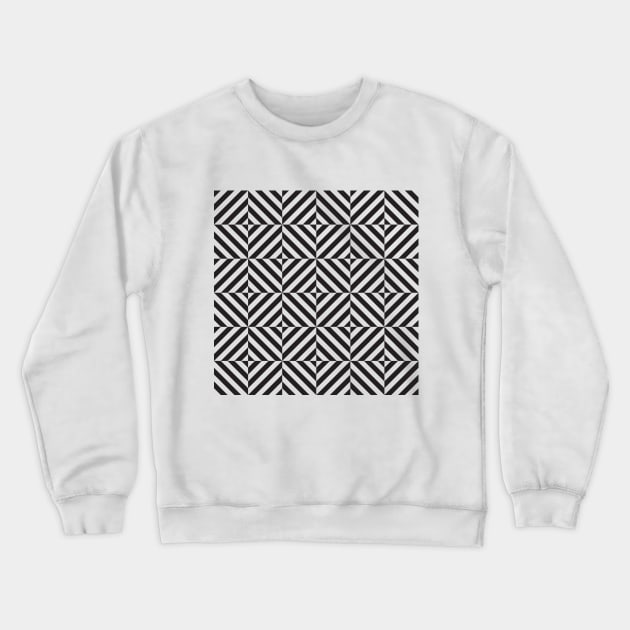 Black and white diamond optical illusion pattern Crewneck Sweatshirt by kallyfactory